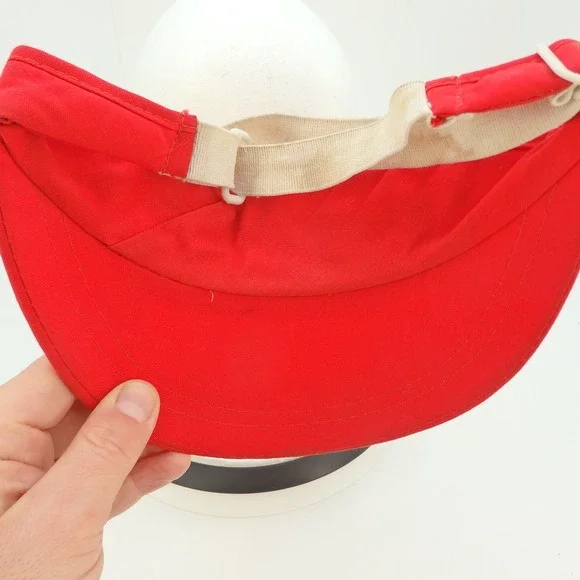 Rutgers Markam Motors Red Visor Hat Adjustable Strap Mens Vintage - Picture 12 of 12